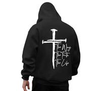 Foweknow Sweatshirt Homme - Hoodie Chrétien - Pullover Oversize - Capuche avec Poches - Impression de Lettres - Manches Longues - Religieux - Confortable - Pull Modèle Décontracté Polyvalent - Pull de