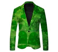 Foweknow Veste pour homme - Veste sportive pour la Saint Patrick - Boutons - Veste de costume pour mariage - Veste de costume de Saint Patrick Luck of The Irish Trèfle - Costume de carnaval, 03 vert.,