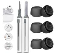 Foweroty Embouts d'oreille de rechange en silicone pour AirPods Pro et AirPods Pro 2ème génération, avec trou de réduction du bruit et écran anti-poussière intégré, kit de nettoyage 3 en 1 pour étui