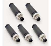 FOWIUNYE Lot de 5 connecteurs mâles M8 à 3 broches, connecteur circulaire industriel à code A de 8 mm, capteur filaire, IP67, adaptateur de type droit, 60 V 4 A, connecteur AC/DC