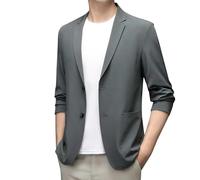 Fowjknww Vestes de costume pour homme - Pour homme - Grandes tailles - Blazer slim fit - Pour mariage - Stretch - Business - Moderne - Couleur unie - Blazer à une rangée - Coupe ample, gris, 7XL