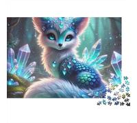 Fox 1000 Pièces Crystal Fox Puzzle pour Adultes Carton Résistant Anti-Stress Stimuler l'esprit pour Débutants pour Cadeaux Corporatifs 52x38cm/1000pcs