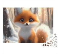 Fox 1000 Pièces Fox de Neige Puzzle Adulte Impression HD Anti-Stress Stimuler l'esprit pour Débutants Livraison Rapide avec Affiche Guide 70x50cm/1000pcs