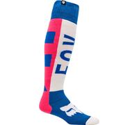 FOX 180 Collect Chaussettes de motocross, bleu/rose, Taille L