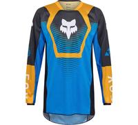 FOX 180 Collect Maillot de motocross, bleu-jaune, taille XL pour homme