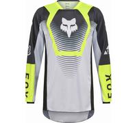 FOX 180 Collect Maillot de motocross, noir-gris-jaune, taille XL pour homme