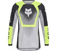 FOX 180 Collect Maillot de motocross pour jeunes, noir-gris-jaune, taille L