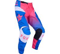 FOX 180 Collect Pantalons de motocross, blanc-bleu, taille 34 pour homme