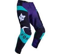 FOX 180 Collect Pantalons de motocross, noir-blanc-turquoise, taille 32 pour homme