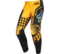 FOX 180 CZAR Pantalon de motocross jeunesse, noir-jaune, taille XL