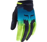 FOX 180 Flora Ladies Gants de motocross, noir/bleu/jaune, Taille M