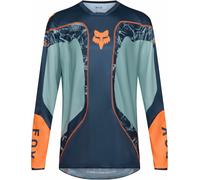 FOX 180 Image Print Maillot Motocross, bleu-orange, taille M pour homme