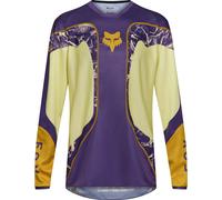 FOX 180 Image Print Maillot Motocross, pourpre-jaune, taille S pour homme