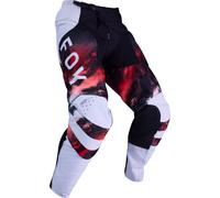 FOX 180 Kairos Pantalons de motocross, noir-blanc-rouge, taille 38 pour homme