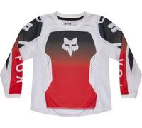 FOX 180 Shield Maillot de motocross enfant, noir-blanc-rouge, taille M pour des gamins