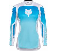 FOX 180 Shield Maillot de motocross femme, blanc-bleu, taille XL pour femmes