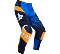 FOX 180 Shield Pantalons de motocross, blanc-bleu, taille 28 pour homme