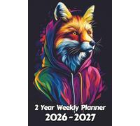 Fox 2 Year Weekly Planner: 104 Week Sunday to Saturday Calendar | Gift For People Who Love Forest Animals, Wildlife Lovers | Ideal for Professionals, Students, and Busy Individuals | 6 x 9 Inches | v1
