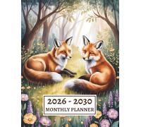 Fox 2026-2030 Five Year Monthly Planner: Large Print Calendar 60 Months from January 2026 to December 2030 | Gifts for Woodland Animal Lovers
