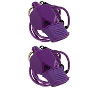 Fox 40 Classic CMG Safety 3-Chamber Pealess Whistle + Lanyard, Purple (2-Pack)