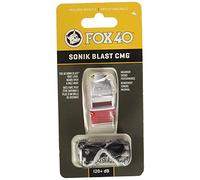 Fox 40 Sonik targeta Cmg Whistle seguridad Con cuerda de seguridad Breakaway Multi Blanco/Rojo
