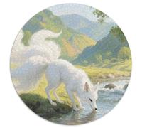 Fox à Neuf queues 1000 Pieces Faune Sauvage Puzzle Circulaire Matériaux Recyclés Jeu Cadeau Unique Adultes Enfants 1000pcs (67.5x67.5cm)