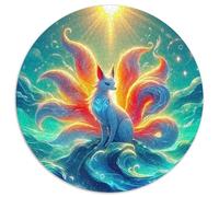 Fox à Neuf queues 1000 Pièces Fox à Neuf queues Puzzle Circulaire Jeu Éduchatif Défi Jeu Cadeau Unique Adultes Enfants 1000pcs (67.5x67.5cm)