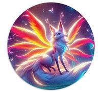 Fox à Neuf queues 1000 Pièces Puzzle Circulaire Arts créatifs Puzzle Adulte pour Enfants Jeux De Défi Uniques Difficile Impossiblepour Adultes Décoration pour Enfants Cadeau 1000pcs (67.5x67.5cm)