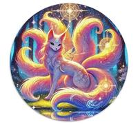 Fox à Neuf queues 1000 Pièces Puzzle Circulaire Arts créatifs Puzzle Adulte pour Enfants Puzzle Rond Créatif Difficile Impossiblepour Adultes Décoration pour Enfants Cadeau 1000pcs (67.5x67.5cm)