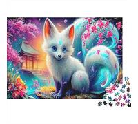 Fox à Neuf queues Puzzle 1000 Pièces, Renard à Neuf queues Fantaisie, Jeu de création et logique, activité familiale, Cadeau d'anniversaire, 70x50cm