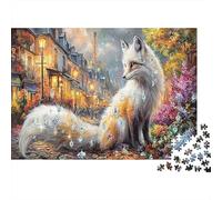 Fox à Paris Set Puzzle 1000 Pièces Jeunes Adultes, Carton Recyclé Solide,Affiche Fox Cozy Village Décoration Intérieure, Cadeau Anniversaire Parfait, Jeu Puzzle Mental 70x50cm/1000pcs