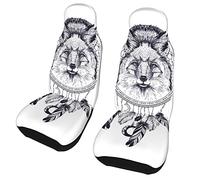 Fox and Dream Catcher Lot de 2 Housses de siège de Voiture pour sièges Avant, Protection Automobile, Tapis de Voiture Universel, Housse de Coussin pour la Plupart des Voitures, SUV, camions