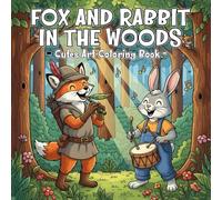 Fox and Rabbit In The Woods: Cuties Art Coloring Book