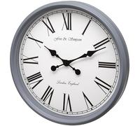 Fox and Simpson Grande Horloge Murale de 50 cm, Gris