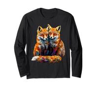 Fox Art Amoureux des Animaux Sauvages Couple De Manche Longue