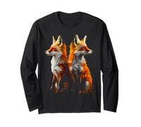 Fox Art Amoureux des Animaux Sauvages Couple De Manche Longue