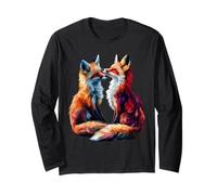 Fox Art Amoureux des Animaux Sauvages Couple De Manche Longue
