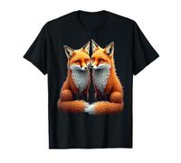 Fox Art Amoureux des Animaux Sauvages Couple De T-Shirt
