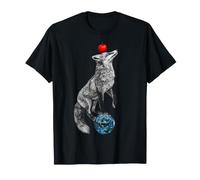 Fox Art Funny Earth Space Yeux Bleus T-Shirt