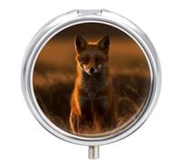 Fox at Sunset Pilulier de voyage étanche portable pour vitamines, médicaments, huile de poisson et compléments alimentaires