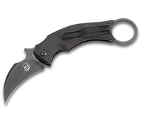 FOX/Bastinelli Black Bird Karambit Pliant, Lame Noire N690Co, Manches G10 Noirs FX-591