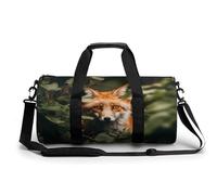 Fox Behind Tree Sac de sport fourre-tout léger pour homme et femme Blanc 45 cm/22,9 cm/22,9 cm, blanc, 17.7in/9in/9in