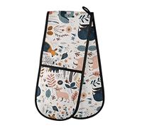 Fox Birds Lot de 2 gants de cuisine extra longs résistants à la chaleur et antidérapants pour cuisiner, pâtisserie, griller, 89 x 17,8 cm