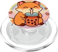Fox Bubble Tea Lover, Mignon Anime Kawaii Rainbow PopSockets PopGrip pour MagSafe