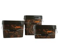 Fox Camo Square 17L - Seau en Plastique Robuste avec Poignée en Métal - 25 x 28 x 30 cm
