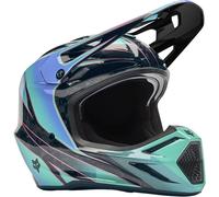 Fox Casque de motocross V3 RS Canvas Bleu-Vert-Noir Taille S