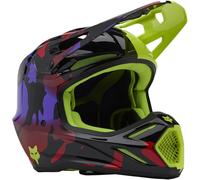FOX Casque moto V3 Throttle Fluorescent Yellow 2025 M