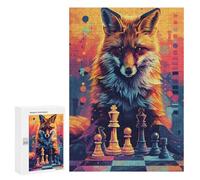 Fox Chess Masterpiece Puzzle 1000 Pièces Educa Jouet en Bois Cadeau Unique Décoration Intérieure Jeu Éducatif Challenge Toy Adultes Et Enfants À Partir De 14 Ans 300 PCS