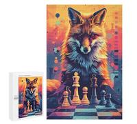 Fox Chess Masterpiece Puzzle 1000 Pièces Educa Jouet en Bois Cadeau Unique Décoration Intérieure Jeu Éducatif Challenge Toy Adultes Et Enfants À Partir De 14 Ans 1000 PCS