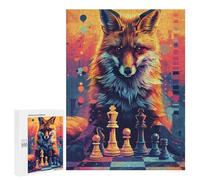 Fox Chess Masterpiece Puzzle 1000 Pièces Educa Jouet en Bois Cadeau Unique Décoration Intérieure Jeu Éducatif Challenge Toy Adultes Et Enfants À Partir De 14 Ans 500 PCS